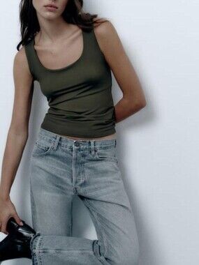 Zara Basic Square Neck Tank Top #3864